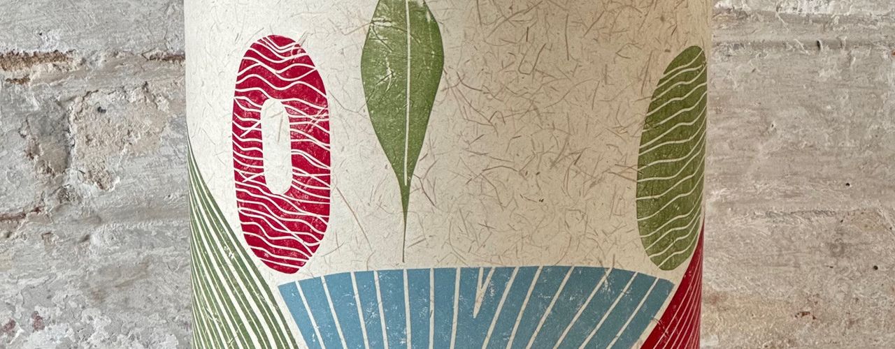 Handprinted half lamp