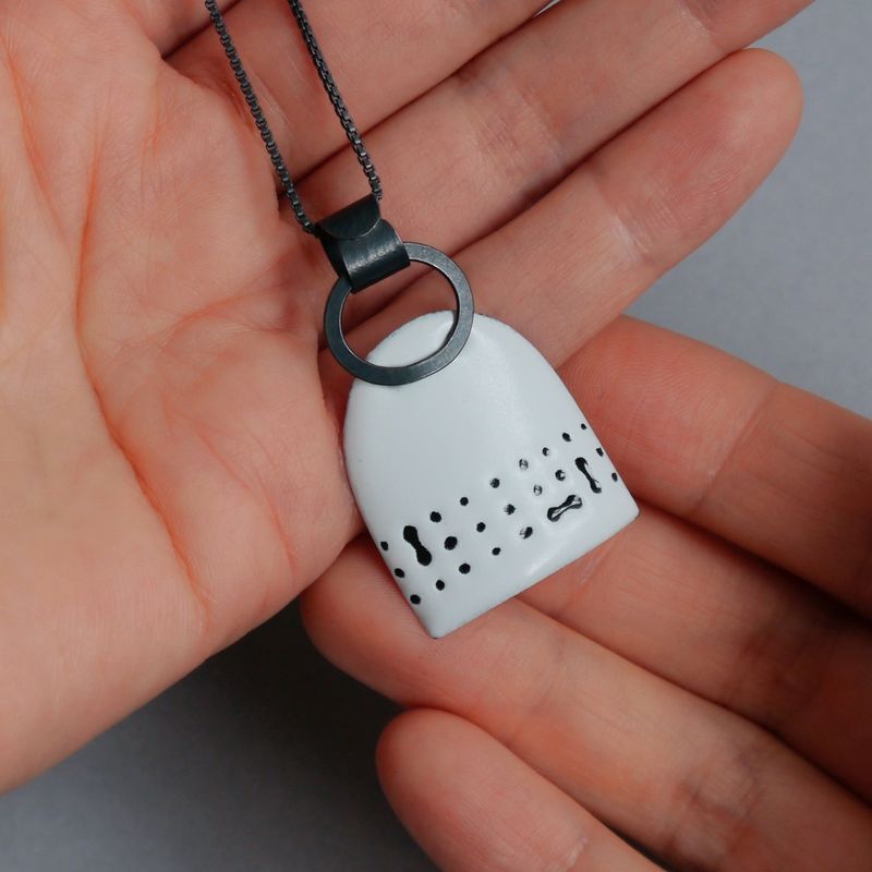 Enamel Rows Dots Pendant