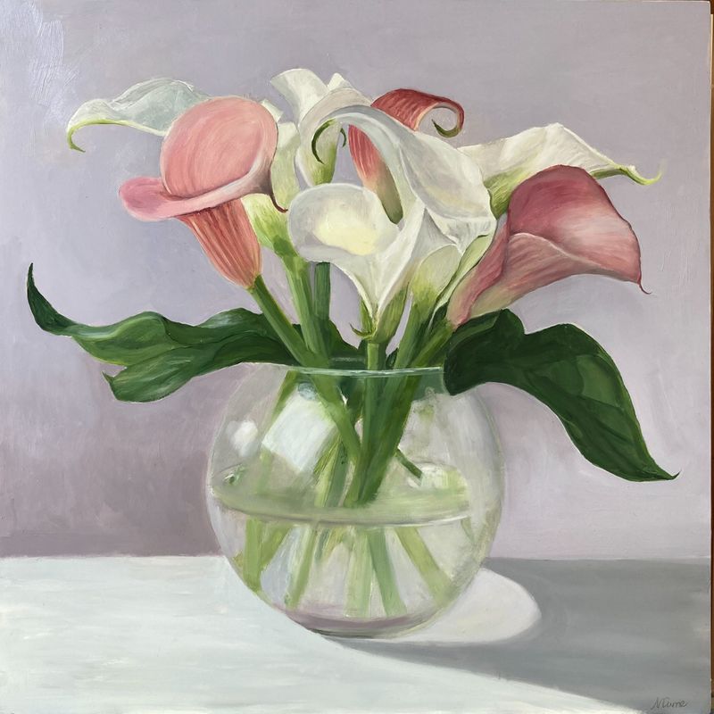 Calla Lilies in a Glass Bowl