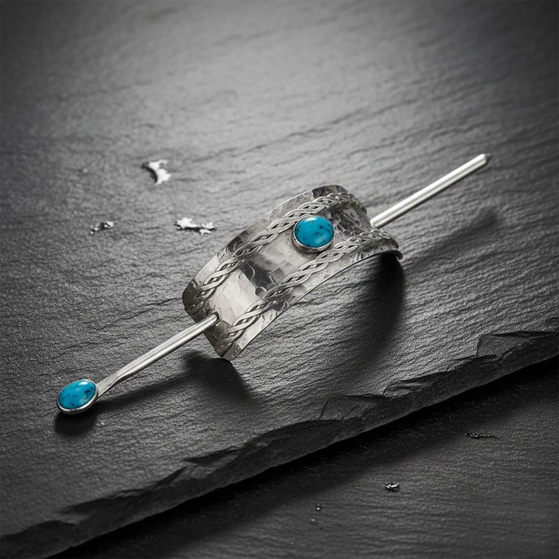 Hair Barrette and Pin with Turquoise