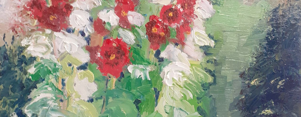 Hollyhocks at Hergest Croft Gardens