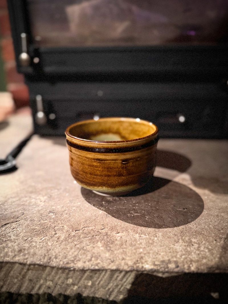 Ash glazed tea bowl