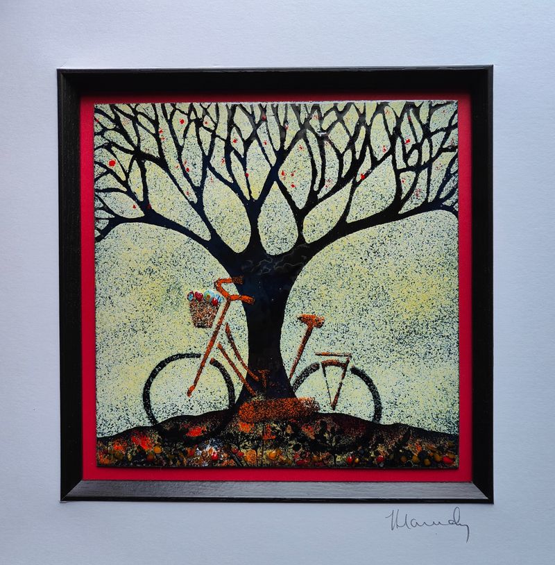 Vintage Bike. Enamel picture