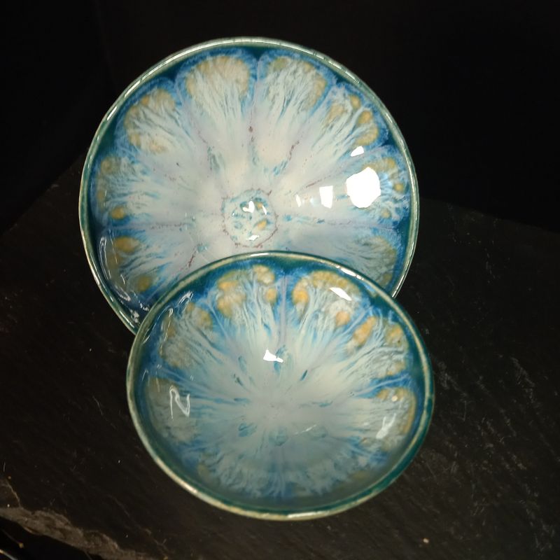 Blue toned snack bowls