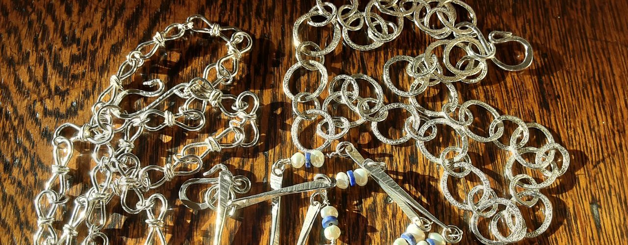 Hand made silver chains