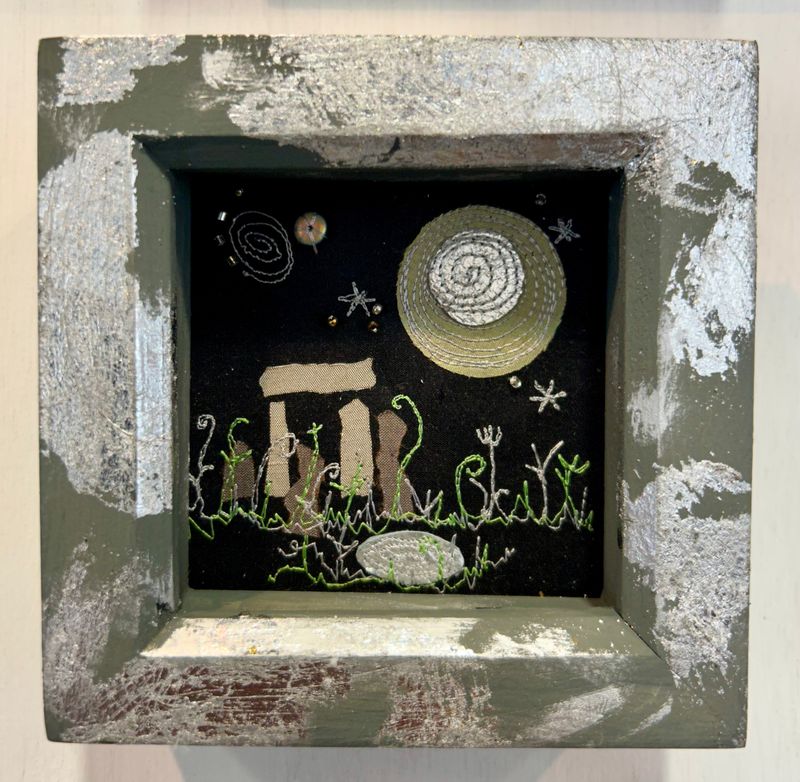 ‘Earth’ embroidered wall art