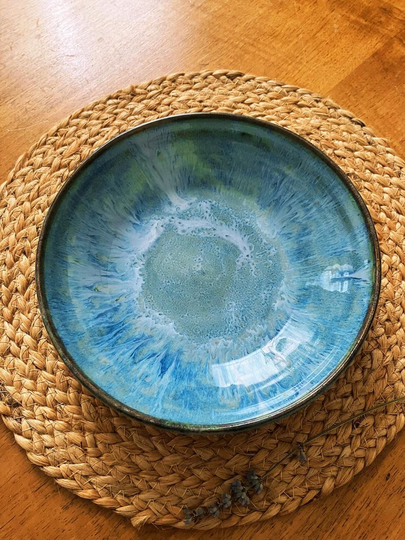 Flux and Blue Denim shallow bowl
