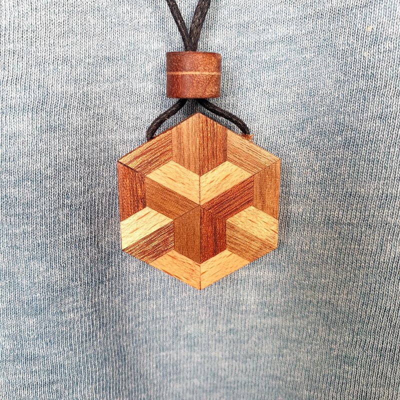 Yosegi "Hex" Pendant