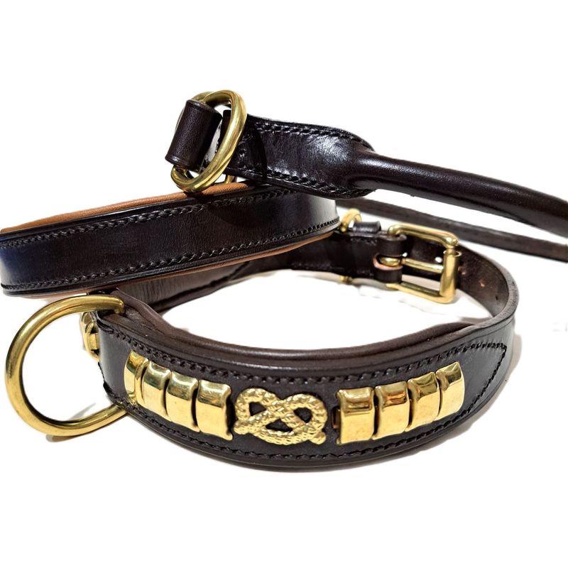 British bridle leather dog collars