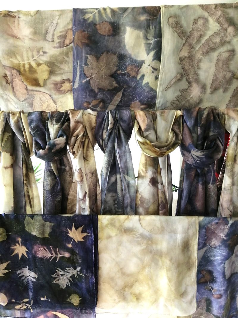 Botanical Printed Silk Scarves